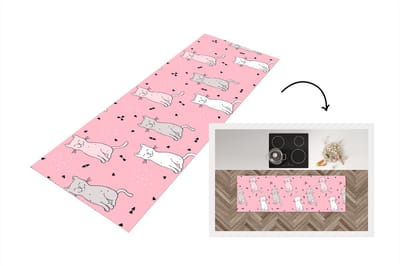 Keukenloper - Loper keuken - Kat - Huisdieren - Meisje - Design - 150x50 cm - Keukenloper vinyl