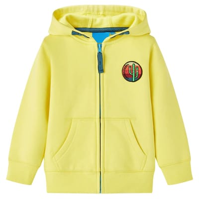 Sweat à capuche pour enfant avec fermeture éclair, Jaune clair, 104 yellow
