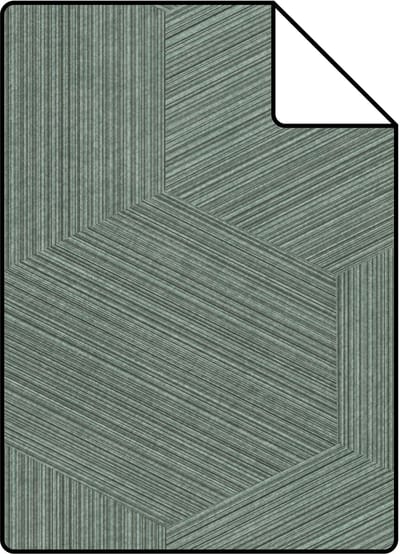 Proefstaal Origin Wallcoverings behang grafisch 3D motief vergrijsd groen - 26.5 x 21 cm - 347944-S