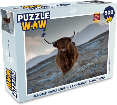Puzzel Schotse hooglander - Landschap - Schotland - Legpuzzel - Puzzel 500 stukjes