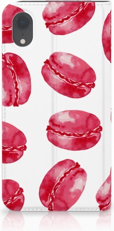 Apple iPhone Xr Flip Style Cover Pink Macarons