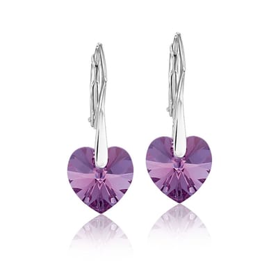 Montebello Oorbellen Lily HZ87 - 925 Zilver Gerhod.- Swarovski Hart - Ø10mm - 25mm