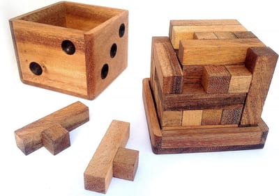 Complexe 3D Houten Puzzel Kubus Moeilijkheidsgraad 5/6 - Hersenkraker voor Experts
