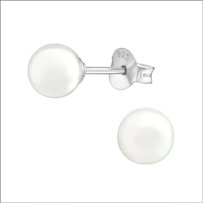 Aramat Jewels | Oorbellen | Zilveren Parel Oorbellen - Tijdloze Elegantie | 4mm / Oranje | | | Zilver | Kinderen, Volwassenen | Verkleurd niet