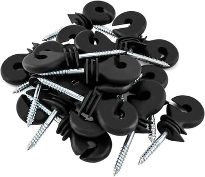 Allecta - Elektrische Schermen Ring Isolatoren 20 Stuks | Draad Mesh Ring Isolator | Houten Post Isolator Schroef | Voor Touwen, Draden en Strengen