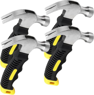 4-delige set kleine hamers, 225ml klauwhamer, stomp mini hamer met antislip handvat voor klussen en doe-het-zelf projecten