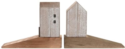 Item Deurstopper beachhouse - donker/licht bruin - hout - 16 x 6 x 12cm