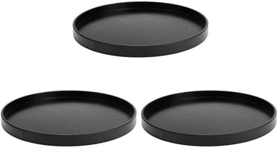 Dailygoods- Dienblad Rond 30 cm - Zwart Hout - Antislip Coating - Duurzaam - Unieke Houtnerf - Glanzend Oppervlak - Serveerblad