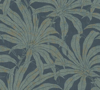 JUNGLE BLOESEM BEHANG | Botanisch - Petrol Goud Blauw - A.S. Création Jade 2