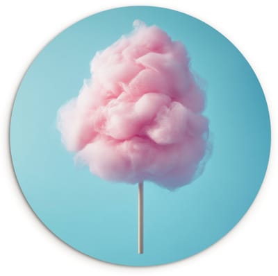 WallCircle® Wandcirkel 120x120 cm - Muurcirkel Suikerspin - Zoet - Snoep - Muurdecoratie woonkamer - Wanddecoratie slaapkamer - Kamer decoratie accessoires - Ronde schilderijen XXL