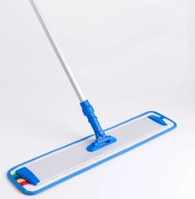 Vlakmop + houder 41cm met Aluminium Telescoopsteel 150cm | Professionele dweilset - met telesteel 150cm