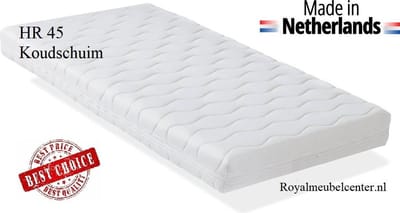 Matras 80x180x14 cm Koudschuim HR 45 met Anti-allergische Wasbare hoes. Royal Meubel Center.nl ®