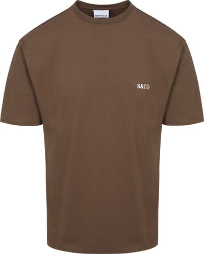 Supply & Co T-Shirt Backprint Bruin - Maat S - Heren - Casual T-shirts