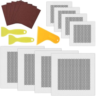 Dailygoods- Muur Reparatie Tool Eenvoudig te Gebruiken - Muur Scherm Reparatie Patch - Plastic Schrapers - Schuurpapier - Gipsplaat - Inclusief 8 Vellen - Muur Reparatie Set