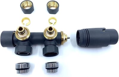 Thermostaat Radiatorkraan Set Midden Aansluiting Hoek of Rechte Uitvoering Hoogwaardig