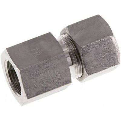 G 3/8'' x 12S RVS Rechte Snijring Koppeling 630 Bar DIN 2353 - FL2S-FC-ST-038G-12-S