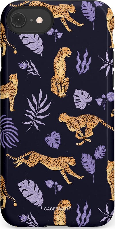 Casetastic Hoesje Geschikt voor Apple iPhone 7/8/SE - Stijlvolle Beschermende Duo-layer Case - Cheetah charisma