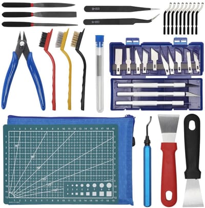 Dailygoods- 3D-printer Gereedschapsset 42 Stuks - Accessoireset - Reinigingsset - Borstels - Vijlen - Knutselmessenset - 3D-printgereedschap