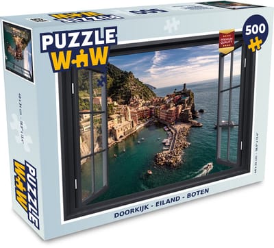 Puzzel Doorkijk - Eiland - Boot - Legpuzzel - Puzzel 500 stukjes