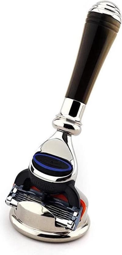 Heren 5 rand cartridge scheermes met mini omgaan en scheermes houder hoge kwaliteit hars en nieuw modelontwerp, cadeau voor heren