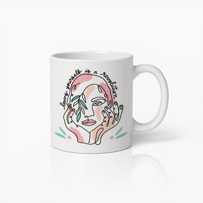Jezelf Liefhebben Is een Revolutie Mok 330ml – Inspirerende Abstracte Kunst Koffiebeker – Motiverend Cadeau voor Vrouwen en Zelfliefde Liefhebbers