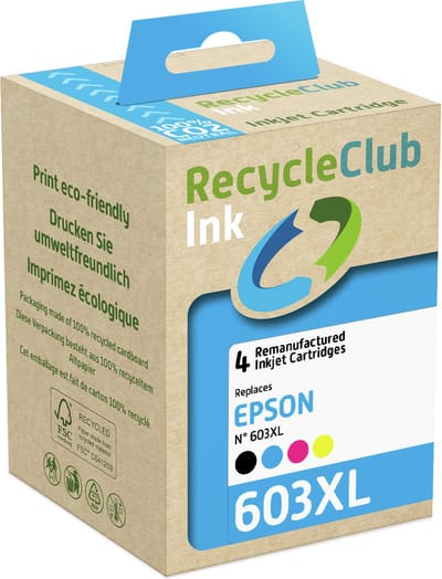 RecycleClub K10539RC inktcartridge 4 stuk(s) Compatibel Hoog (XL) rendement Zwart, Cyaan, Magenta, Geel