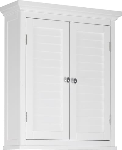 Teamson Home Glancy Badkamerkast - Houten Muurbevestiging Hoekkast Met Deur en Planken - Wit