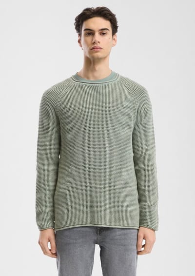 Q/S designed by - Heren pull - Maat S - Mannen - Groen - katoen