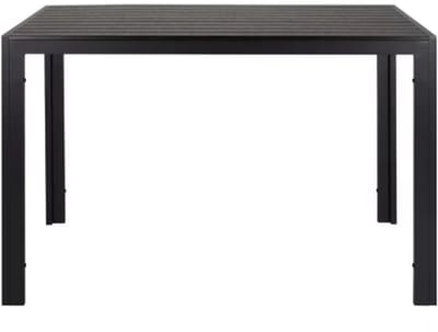 Tuintafel - Buitentafel - Eettafel buiten - Outdoor - Voor Tuin & Terras - Rechthoekige Aluminium Tafel met Metalen Lattenbodem -110x70x73 cm - Zwart