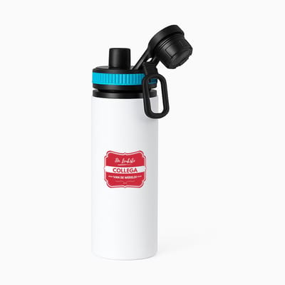 Hacebo® - De leukste collega van de wereld waterfles met draaidop blauw - iemand die een collega is - beste ooit - werk - collega - verjaardagscadeau - kado - gift - geschenk - afscheidscadeau - welkomscadeau - water fles - 850ML