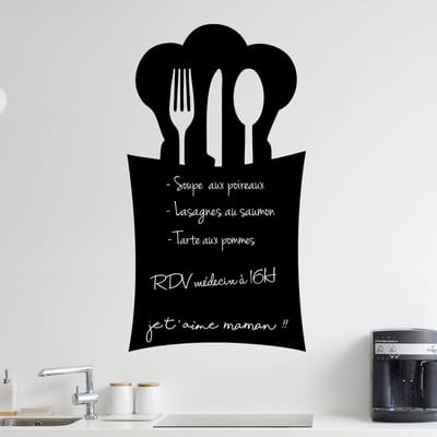 Schoolbordsticker - uitwisbare zelfklevende muurstickers - lepelhouderontwerp - 50x25cm