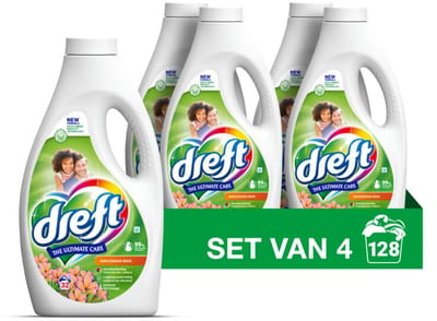Dreft Vloeibaar Wasmiddel Amazone Regen 4 x 32 Wasbeurten 1,6 liter