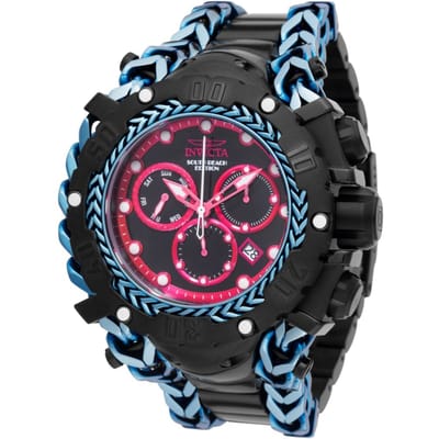 Invicta Gladiator - SOUTH BEACH 48611 Heren Horloge - Quartz Uurwerk - Roestvrij Staal met roze Wijzerplaat - 58mm
