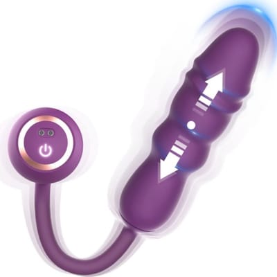 Bovista Stotende Vibrator - Thrusting Dildo - Buttplug - Dildo - Bewegende Dildo - Verwarmde Dildo - Voor Vouwen - Paars