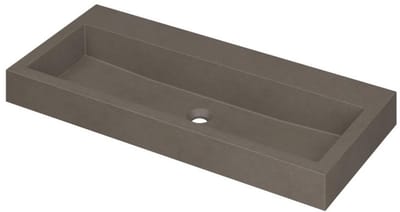 INK Momento Wastafel Quartz Zonder Kraangat - 1000x450x90 mm - Quartz Beton