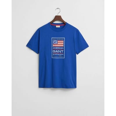 Gant Graphic 2003299 T-shirt Met Korte Mouwen Blauw M Man