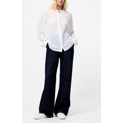 French Connection Dayton Fil De Coupe L/s Shirt Summer White Taglia: L | Maglie a manica lunga Outlet | Donna | Bianco
