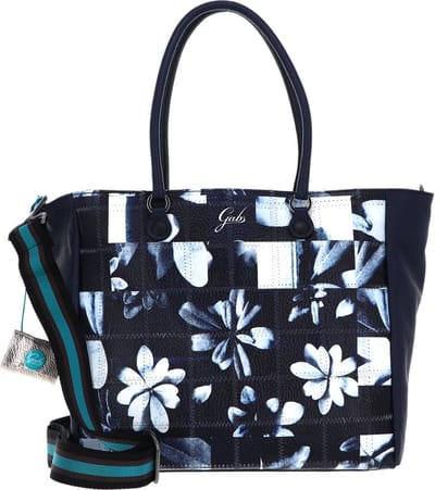 Gabs Leren Schoudertas Handtas Jessica Stampa Trip Shoulderbag Indaco Fiore Grande Donkerblauw