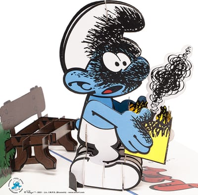 Hartensteler - 3D Pop-Up Wenskaart - Lolsmurf Kaart Jokey-  Smurf Pop Up Card - Verjaardagskaart