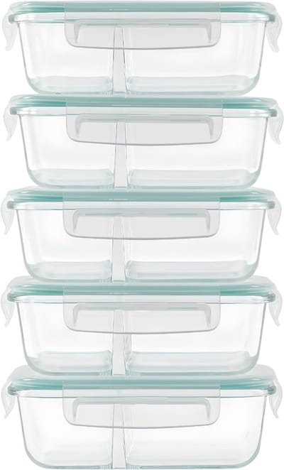 AHD® Diepvriesbakjes - Vershoudbakjes - Magnetron Bakjes Met Deksel - Turkoois Groen - 18cm x 13cm x 6cm