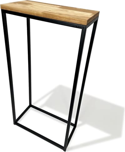 Consoletafel metaal hout - Bijzettafel Haltafel - Woonkamer inrichten - Gelast frame geen montage - 40x80x20 cm - Zwart eiken