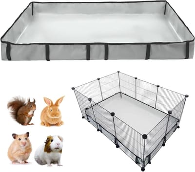Hokken Bodem Bedekking - Kooi Liner - Kooi Schoonhouden - Waterdicht PVC Materiaal - 71 x 107 cm - Grijs