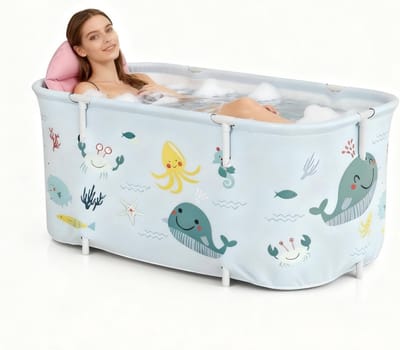Opvouwbaar Vrijstaand Bad voor Volwassenen - Dikke Multilaagse Spa voor Binnen en Buiten - 140x55x50cm, Ideaal voor Ontspanning en Wellness