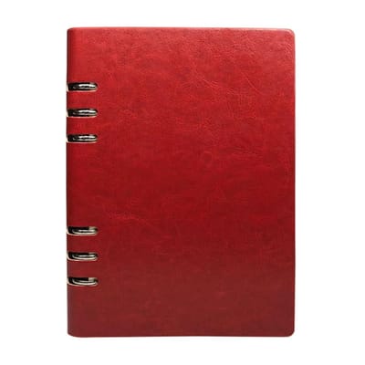 Dailygoods- Notitieboek A5 - Vintage Leren Ringband - 100 Pagina's - Waterdicht - Hoogwaardig Leer - Dubbellaagse Stof - Schrijfboek