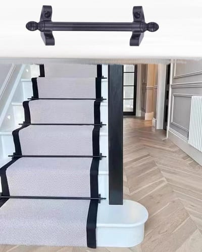 Trapstangen set - Roede met houder - Trappen decoreren - Verstelbare lengte - Tot 100 cm - Zwart