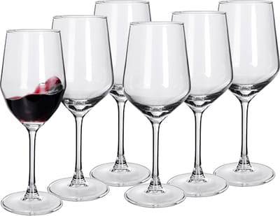 Alessandro Rode Wijnglazen Excalibur - 6x stuks - glas - 400 ml - H23 cm - Ook voor witte wijn en rose