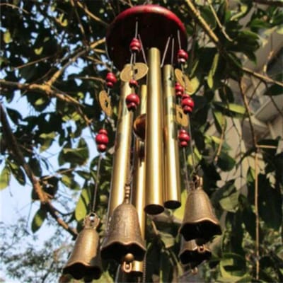 1PC Grote Windgong Buizen Bellen Metalen Kerkbel Ornament Levering voor Tuin Tuin Huis Deur Draairaam Buiten / Binnen Decor brown