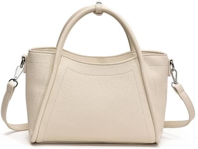 Dameshandtas, te gebruiken als schoudertas, crossbodytas, vintage handtas of stijlvolle handtas van imitatieleer - wit.