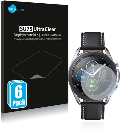 Savvies - Screenprotector voor Samsung Galaxy Watch 3 (41mm) - Folie Beschermfolie transparant 6 Stuks