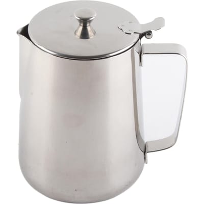 Roestvrijstalen Koffiekop Mok Melkopschuitlepel Kan met Deksel voor Latte Koffiekunst(2000ml)